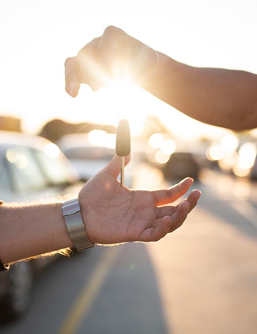 Handing over car keys