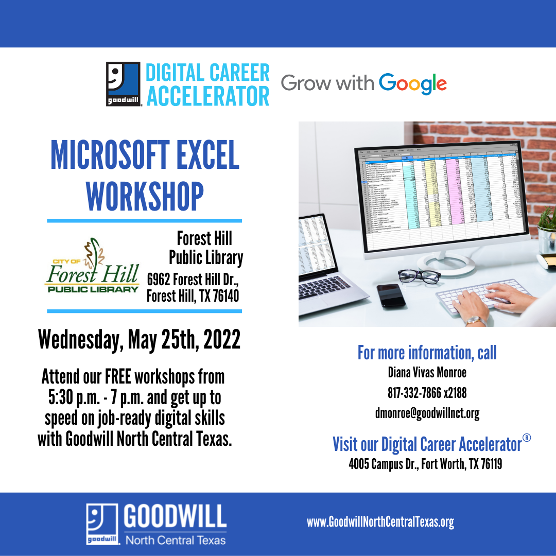 FREE Microsoft Excel Workshop | Goodwill North Central Texas