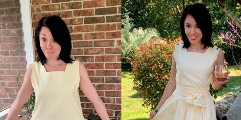 square neck dress