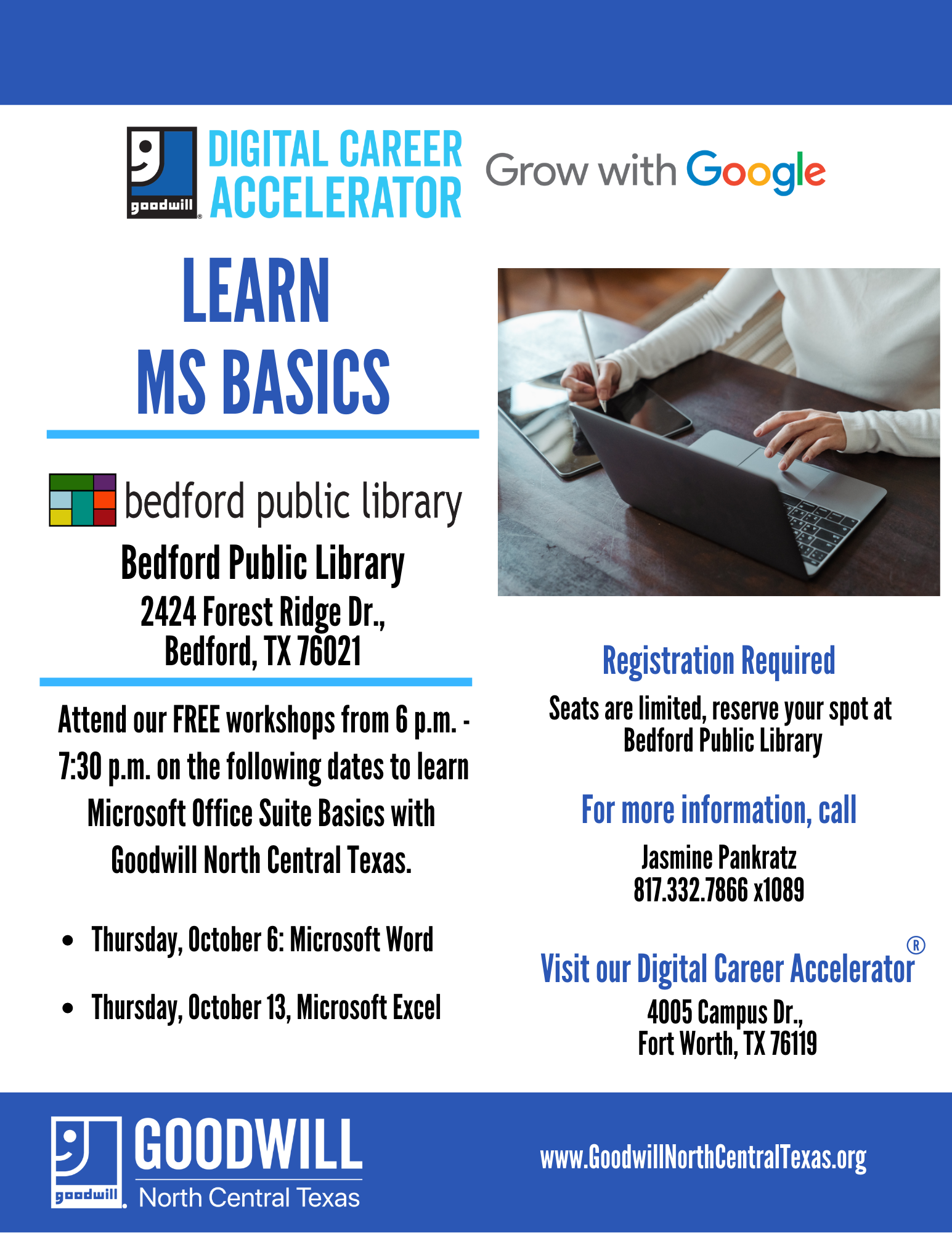 Microsoft Office Suite Basics Classes at the Bedford Public Library