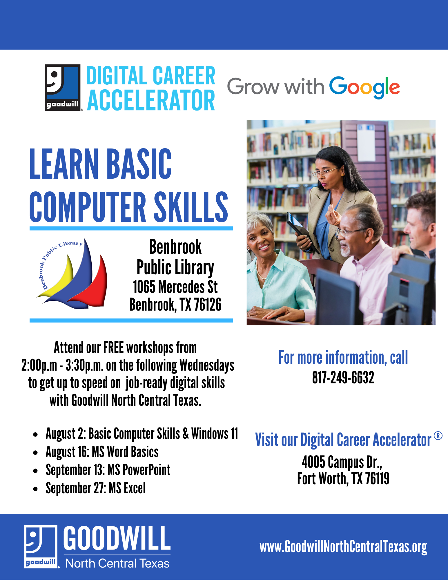 FREE Basic Computer Classes at the Benbrook Public Library | Goodwill ...
