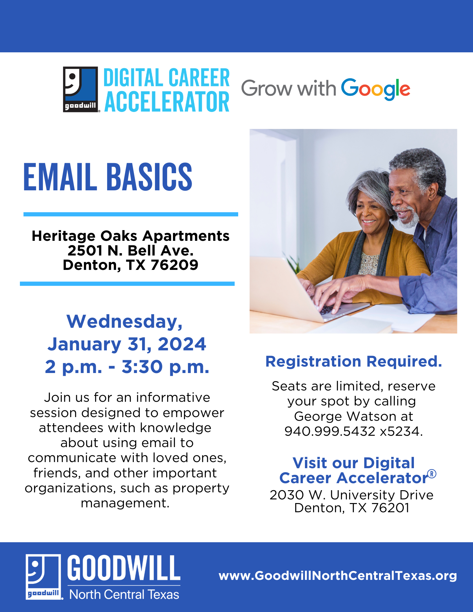 Email Basics Course at the Heritage Oaks Apartments | Goodwill North ...