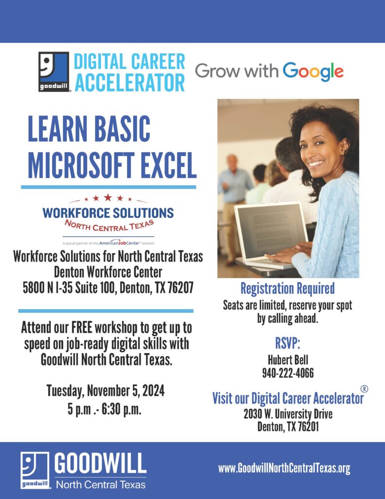 Microsoft Excel Workshop | Goodwill North Central Texas