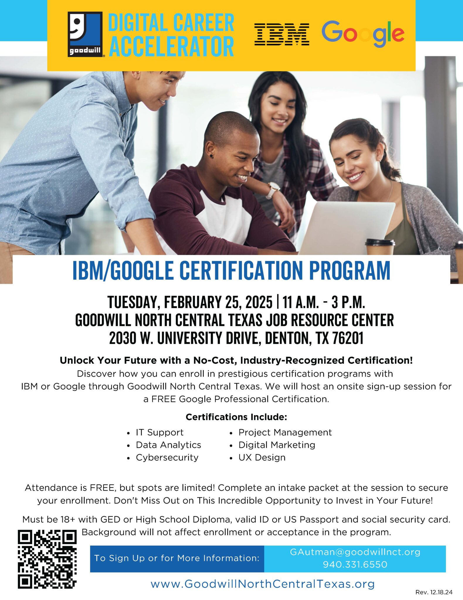 Google Goodwill IBM/Google Certification at Denton Job Resource Center | Goodwill North ...